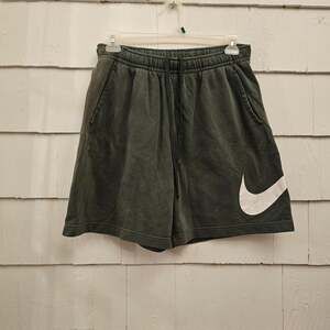 Nike Olive Green Big Swoosh Fleece Shorts Men's Large